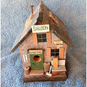 M L Studtman Original Bird House SALOON Folk Art Wood Design Deco-RARE